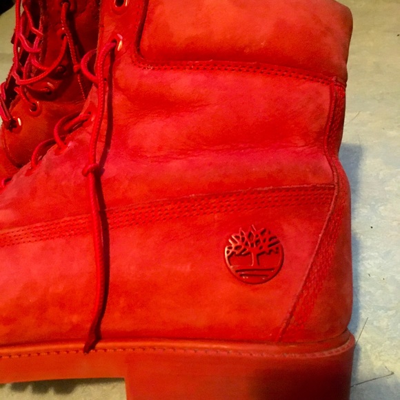 Heritage 6” All red Timberland boots gently used Need cleaning in good condition - Picture 6 of 6